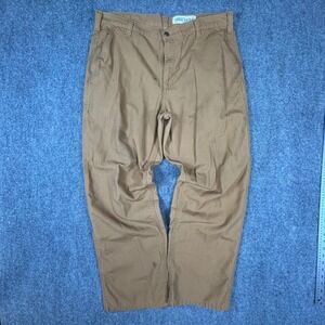 Carhartt Mens Brown Dungaree Fit Canvas Work Pants 36x32 Stained Distressed